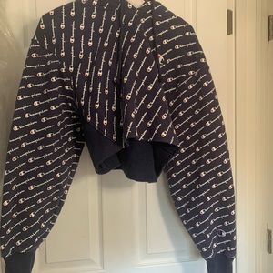 Medium Champion Cutoff Athletic Hoodie